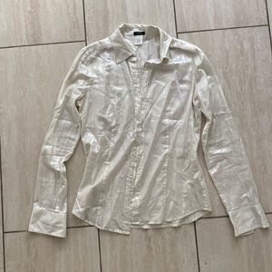 Worn Once! J. Crew white shimmery button up.